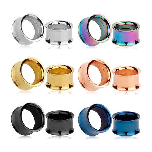 

european and american stainless steel inner teeth double-horn ear expansion punk style jewelry basic ear amplifier earrings human puncture, Golden;silver
