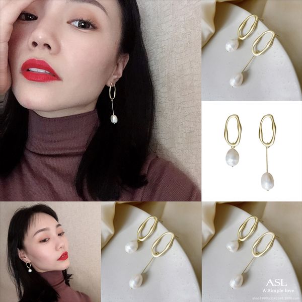 

pvdpink with earrings baroque white brand earring pink purple irregular flat pearl earring studs pearls, Golden