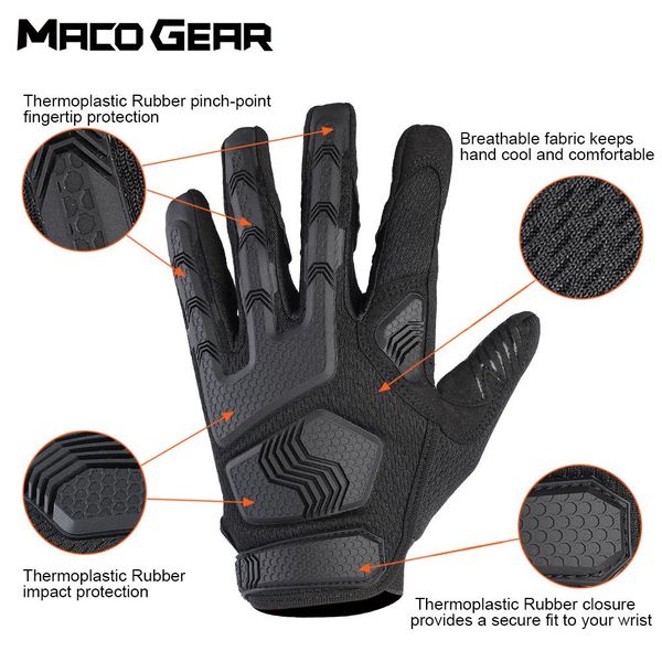 

перчатки полного пальца мужчины тактическая перчатка армия военные боевые боевые боевые боевые велосипеды пешие прогулки пейзажа пейфбол охо, Black