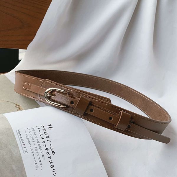 

semi oval pin buckle decorative for women with skirt, dress, coat and casual pure leather belt, Black;brown