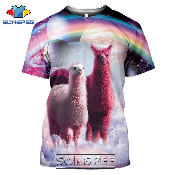

space alpaca sloth cat 3d print shirts kawaii horror oversized men clothing