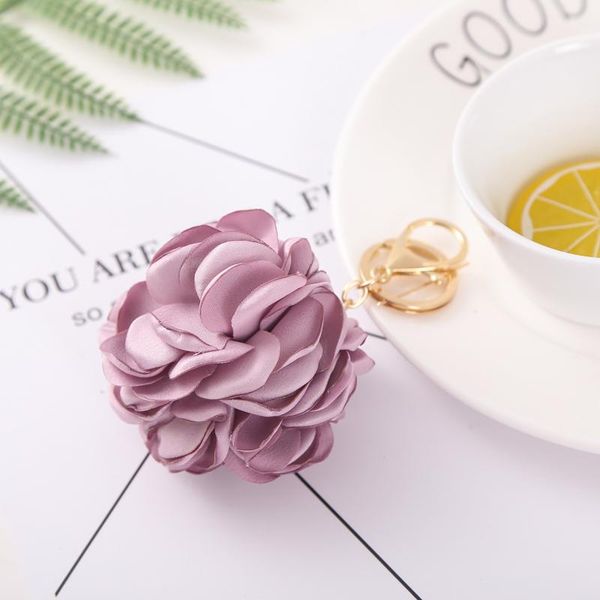

new cloth rose flower key chain bag keychain for women car pendant key ring jewelry key holder eh589 h wmtvtm