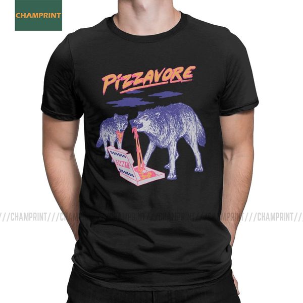

men's pizzavore wolf funny tees short sleeve animal wolves wild animals clothing birthday gift sport hooded sweatshirt hoodie men t shi