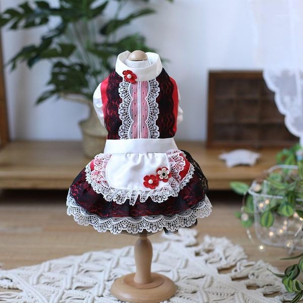 

dog apparel handmade clothes classic lace apron dress pet maid outfit cats poodle maltese yorkie1