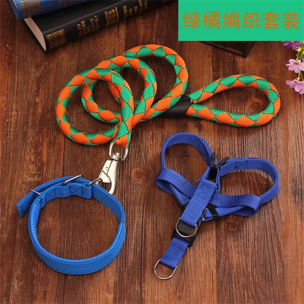 

traction rope weave nylon pets articles many colour dog chain three piece suite doggy collars factory direct selling 16me5 p1