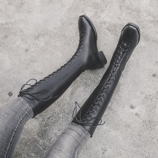 

women boots over knee shoes luxury designer winter footwear zipper boots-women over-the-knee fashion 2020 rubber med, Black