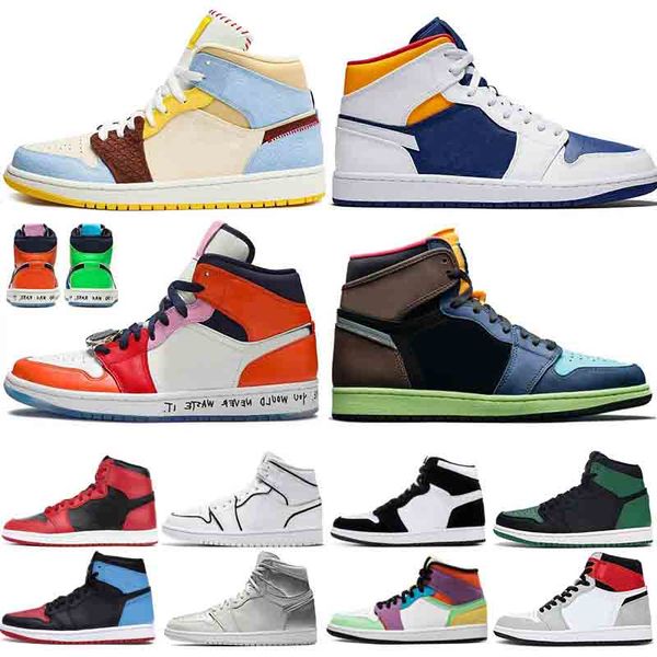 

men tie dye pine green bred 1 1s basketball shoes court purple smoke grey mid iridescent reflective mens trainers sports sneakers shoes