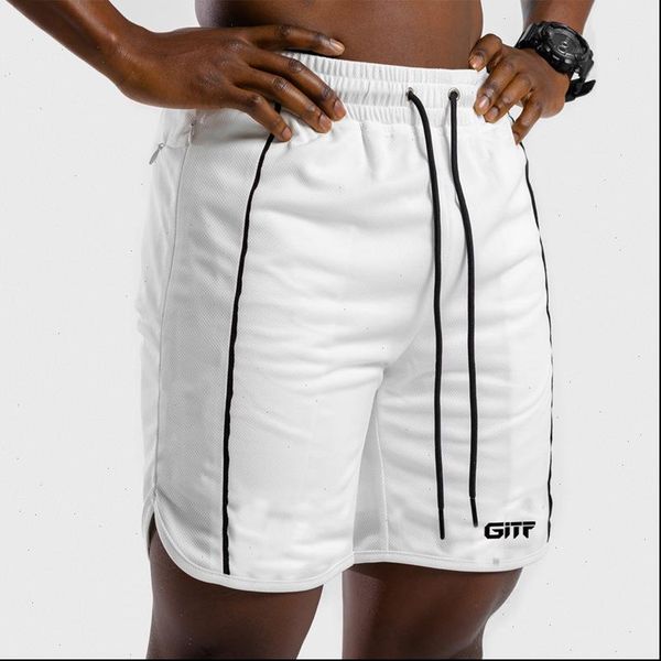 

new brand summer fitness black white men casual bermudas masculina de marca short homme moda praia gym jogging shorts, White;black