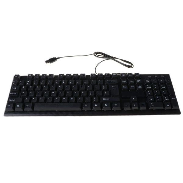 

usb wired silent keyboard waterproof office 104 keys keyboard for desktop