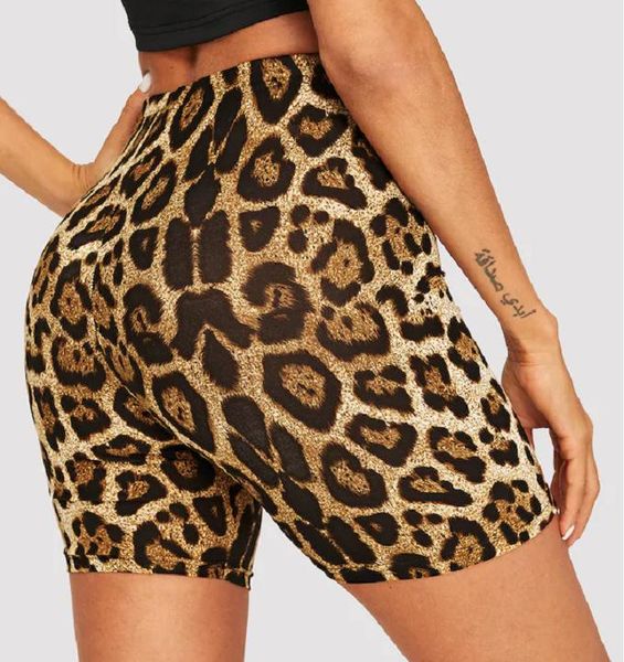

women's shorts fashion summer leopard print women casual snake fitness short for lady high waist biker femme, White;black