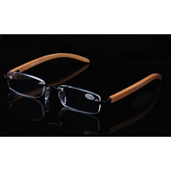 

new arrived reading glasses for women men glasses magnifier wooden square spectacles hd rimless old man oculos gafas h5, White;black