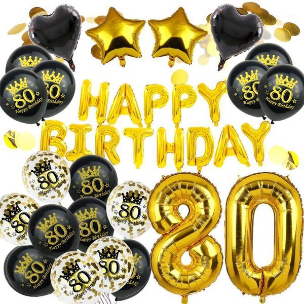 

amawill 80th birthday decoration balloons kit rose gold 80 years old party supplies number 80 man woman happy birthday decor1