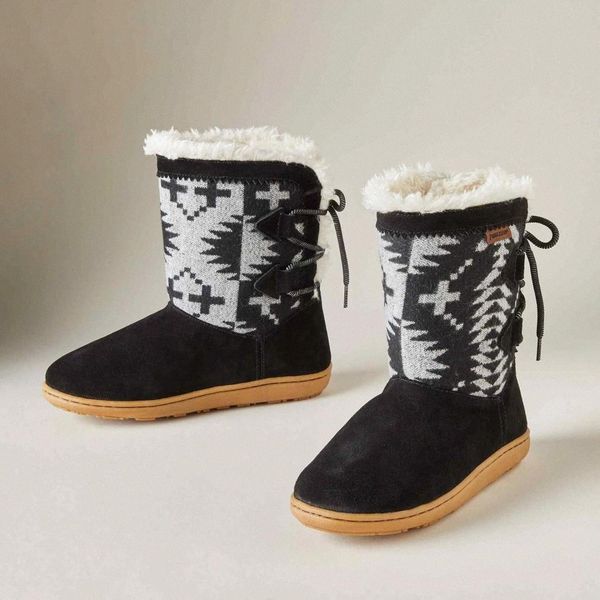 

size 43 woman knee high boots low heels lace up zipper riding booties western ethnic boots bottines seude leather shoes #9g4f, Black