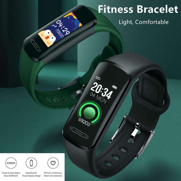 

watch ks101 ip68, smart wristband, heart rate and blood prsure control, waterproof temperature measuremen