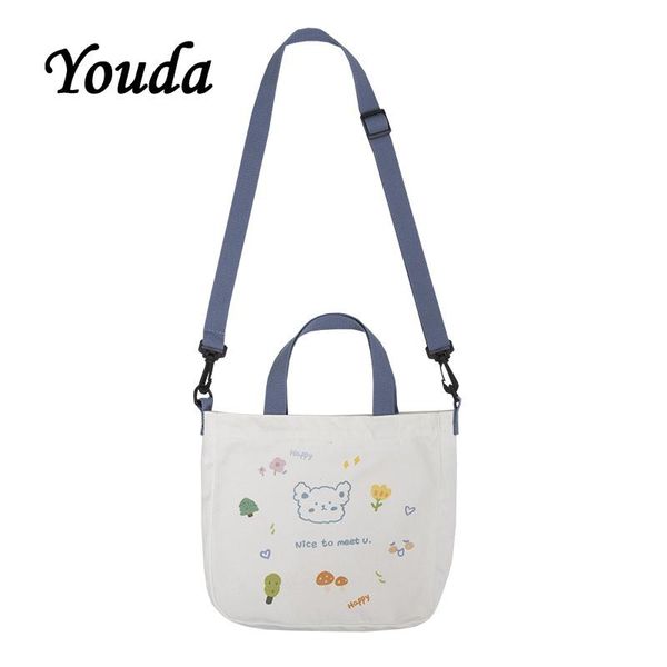 

cute little bear canvas tote women fashion 2020 totes shoulder bag lady's original design messenger bag fashion bags brand bolsa