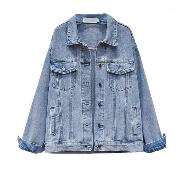 

spring and autumn 2020 new coat female mid-length couple light denim jacket women loose fashion wild women's clothing1, Black;brown