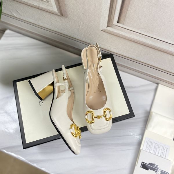 

designer-sweater women sandals high heeled coarse heel leather woman shoes sandal size 34-42, Black