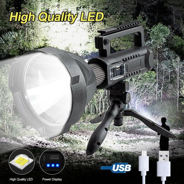 

powerful 200000lm led work light spotlight searchlight 4 modes usb recharge portable working lantern