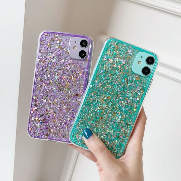 

shinning glitter powder star phone case for iphone 11 pro x xr xs max 6 6s 7 8 plus se 2020 soft silicone back cover cases