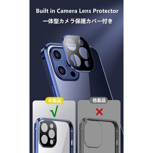 

magnetic adsorption double sided for iphone 12 pro max bumper case with camera lens protector tempered glass pho bbyazq