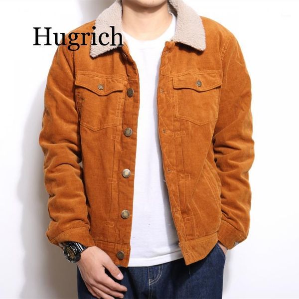 

2019 men 's handsome corduroy trend jacket youth casual lapel lamb dovetail denim jacket in the spring1, Black
