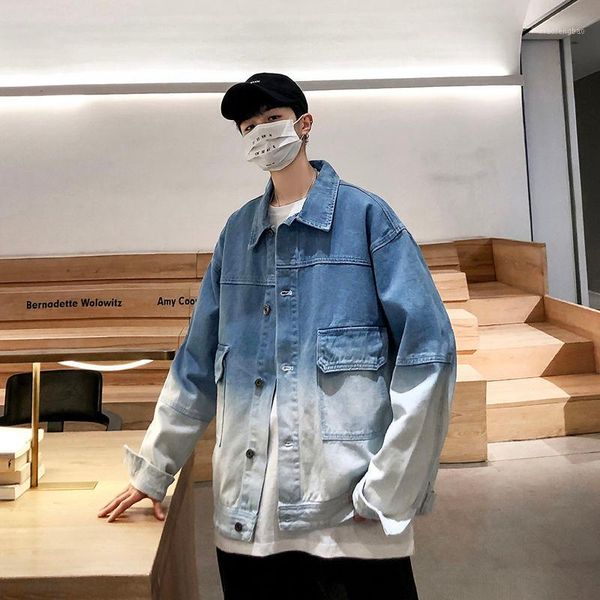 

men's jacket 2020 spring and summer new handsome and comfortable stitching loose denim jacket young fashion men's clothing1, Black;brown