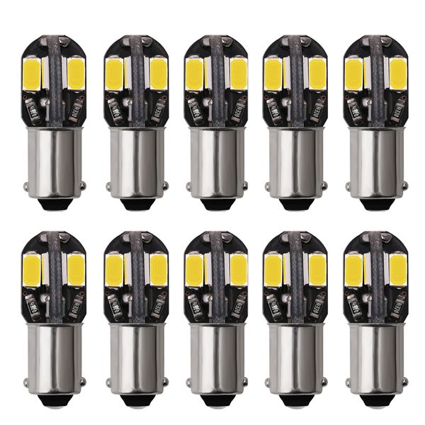 

10pcs ba9s t4w t11 led bulbs 5630 8 smd canbus no error interior reading lights car parking light license plate bulbs 6000k 12v