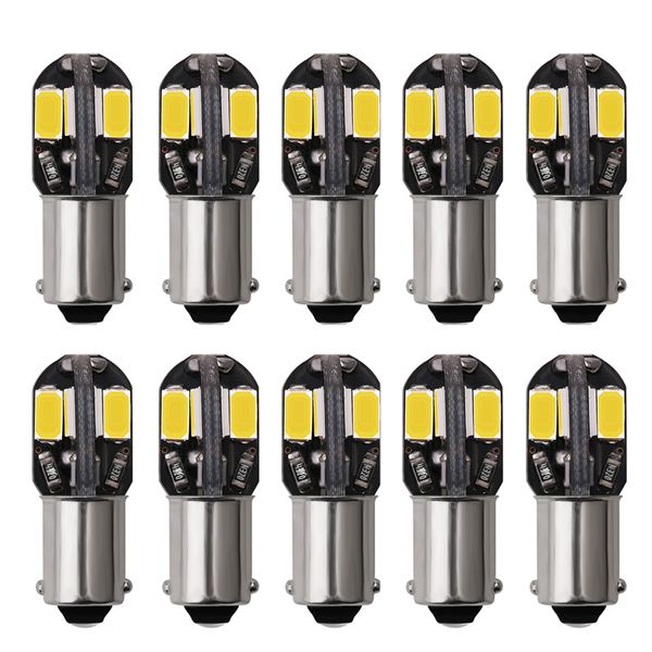 10 pcs BA9S T4W T11 Lâmpadas LED 5630 8 SMD Canbus Sem Erro Interior Leitura Luzes Estacionamento Luz License Bulbos 6000K 12V