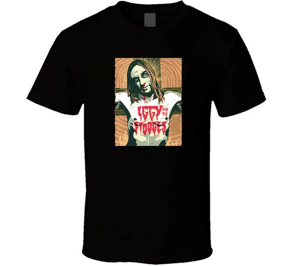 

iggy the stooges retro logo shirt black white tshirt men's large size tee shirt sport hooded sweatshirt hoodie