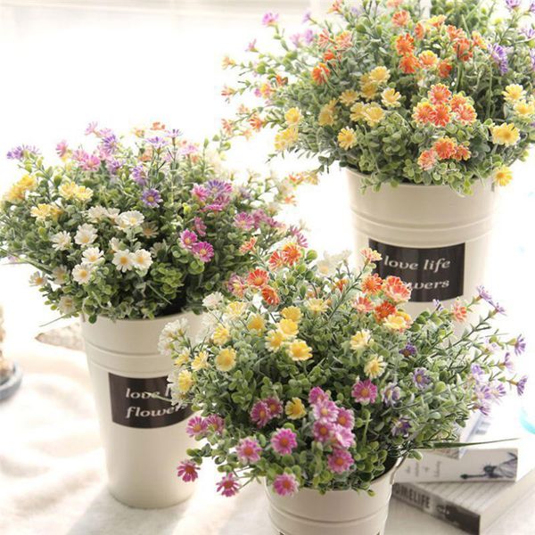 

cute artificial flowers wild chrysanthemum bride bouquet diy party home wedding decoration fake flowers plants wholesale 30ja23