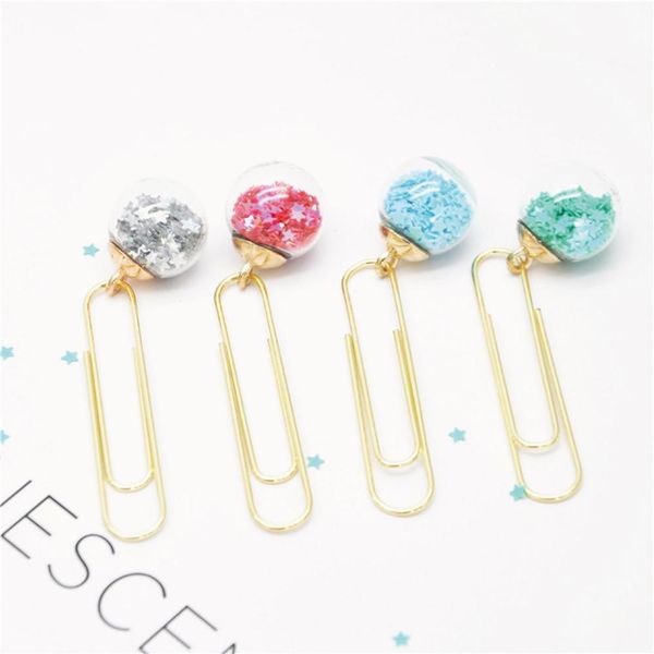 

3pcs cute creative sequins metal office school paper clips bookmark fine student memo clips set stationery supplies qylcic mywjqq
