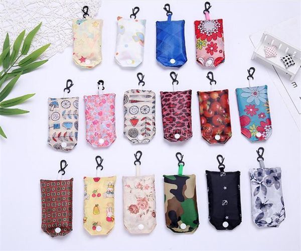 

nylon foldable shopping bags reusable storage bag eco friendly folding shopping tote bags pouch new ladies storage handbag bags with hook