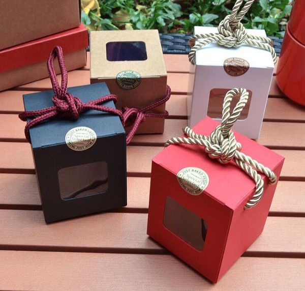 Caixas de bolo caixa transparente caixa de papel kraft caixa dobrável embalagem pacote dia dos namorados dia de Natal caixas de embalagem sn2334
