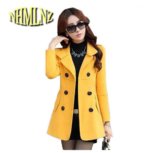 

2018 new autumn women woolen jacket elebouble breasted females coat slim stand collar short outerwear temperament wun1041, Black