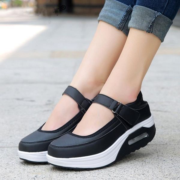 

big size flat platform shoes woman spring summer ladies height increasing shoes women casual platform sneakers 35-42 xkd7067, Black