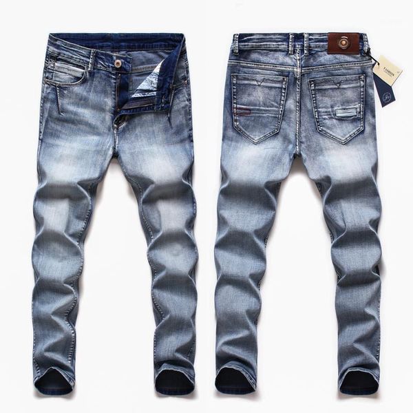 

2020 autumn winter men jeans washed slim jeans for men casual pants new arrival fashion plus size 40 42 44 461, Blue