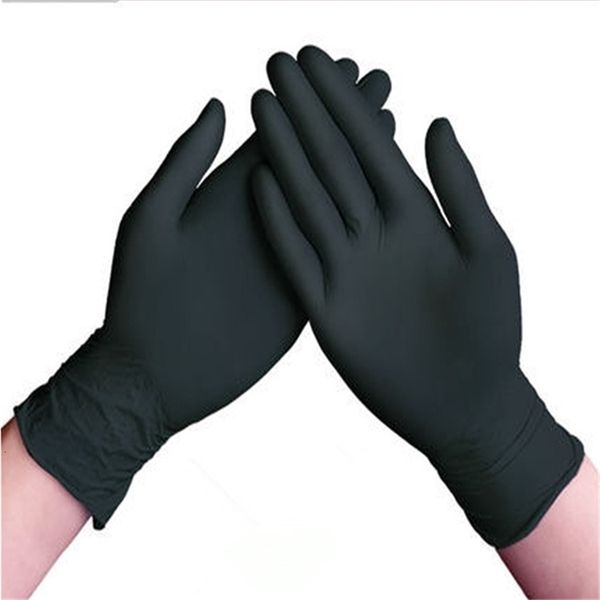 

100 pieces disposable black wholesale rubber latex gloves experiment nitrile tattoo beauty hair dye 1011