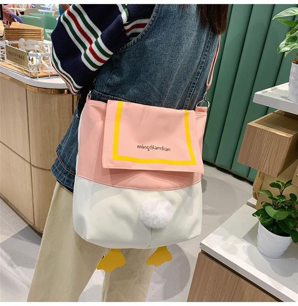 

large capacity canvas bag women's new fashion in autumn and winter 2021 korean versatile one shoulder messenger bag for japanese