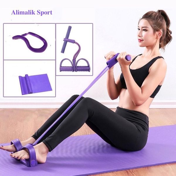 

resistance bands 3 pcs yoga pull rope foot pedal body slim circle training set1