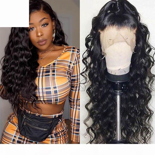

360 full lace human hair wigs pre plucked bleach knots long curly glueless virgin brazilian lace frontal wig for black women, Black;brown