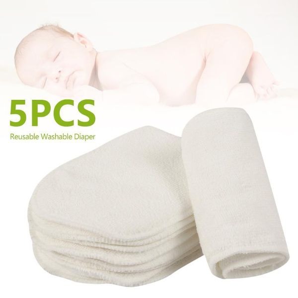 

cloth diapers 5 pcs reusable baby diaper inserts 1 piece 3 layer insert 100% cotton washable babies care eco-friendly diaper1