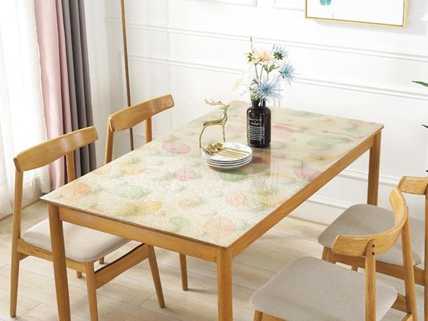 

туманный пвх скатерть водонепроницаемая для кухни таблица обложка масло доказательство dust proof soft glass protector pad desk домашнее укр