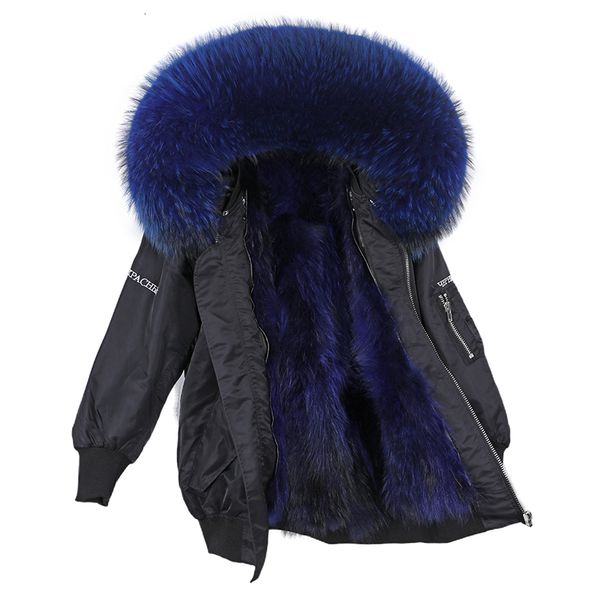 

real coat 2021 women shell-proof natural forro gross winter fur coon pele new tag 6 colours bie1, Black