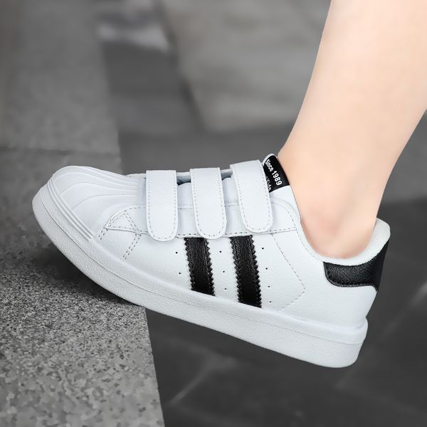 

fashion shell head breathable sneakers soft bottom non-slip casual kids shoes tenis infantil size 25-37, Black;red