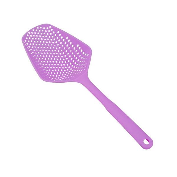 

plastic big leaky spoon pure color non stick filter drainage spoons kitchen practical gadgets environment protection 1 76hd j2