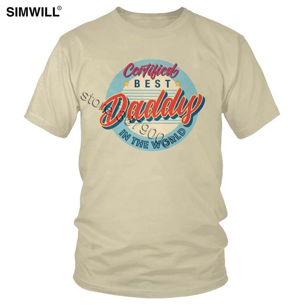 

sport certified daddy in the world shirt t-shirt men's short sleeved pure cotton tee father's day gift t shirts oversize leisure