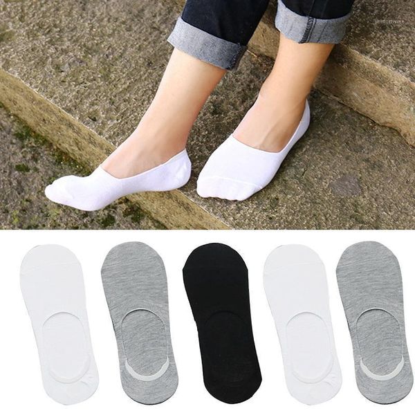 

1pair new cotton men's socks invisible slippers non-slip spring summer autumn winter male socks breathable short sox1, Black