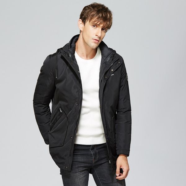 

down jacket men casual fashion winter jacket for men windbreaker white duck down coat male waterproof clothes 625373920538, Black