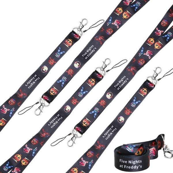 

10pcs/lot 18.5inch five nights at freddy's cell phone neck strap lanyards fnaf id holder key chains pendant figure toys