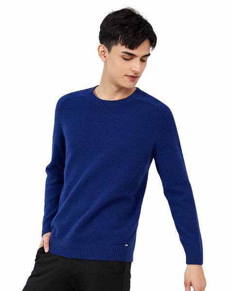 

zhili men's 100% cashmere crewneck solid color sweater, White;black